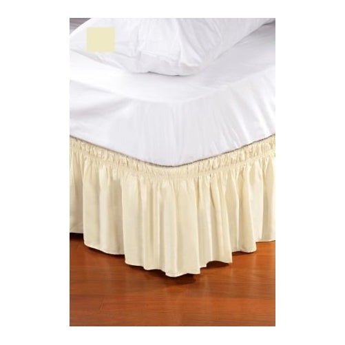 Wrap Around Style Easy Fit Elastic Bed Ruffles for Twin and Full Size Beds