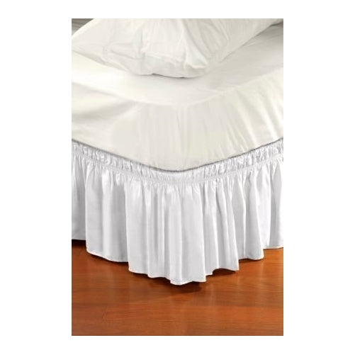 Wrap Around Style Easy Fit Elastic Bed Ruffles for King and Queen Size Beds