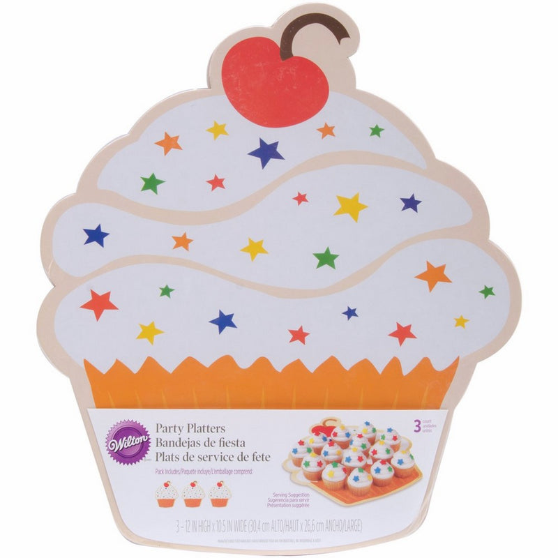Wilton Cupcake Shaped Cake Platters, 3 Count