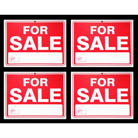 For Sale Sign 9 x 12 Inch - 4 Pack