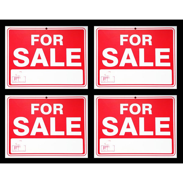 For Sale Sign 9 x 12 Inch - 4 Pack