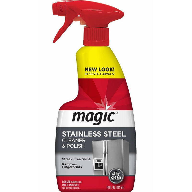 Magic Stainless Steel Cleaner & Polish Trigger Spray - Protects Appliances From Fingerprints and Leaves a Streak-free Shine - 14 fl. Oz.