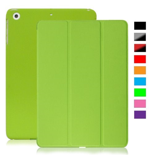 KHOMO iPad Mini / Mini Retina / Mini 3 Case (Released 2014) - DUAL Green Super Slim Cover with Rubberized back and Smart Feature (Built-in magnet for sleep / wake feature) For Apple iPad Mini Tablet