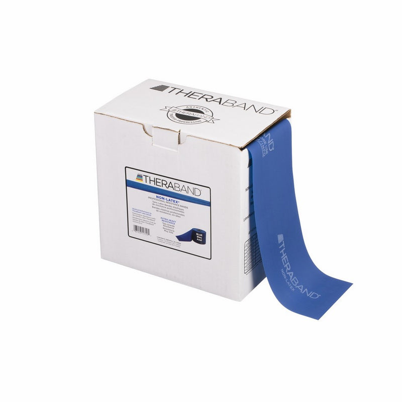 TheraBand Resistance Band 50 Yard Roll, Extra Heavy Blue Non-Latex Professional Elastic Bands For Upper & Lower Body Exercise, Physical Therapy, Pilates, & Rehab, Dispenser Box, Intermediate Level 2