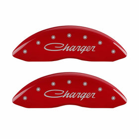 MGP Caliper Covers 12001SCHSRD Caliper Cover with Red Powder Coat Finish, (Set of 4)