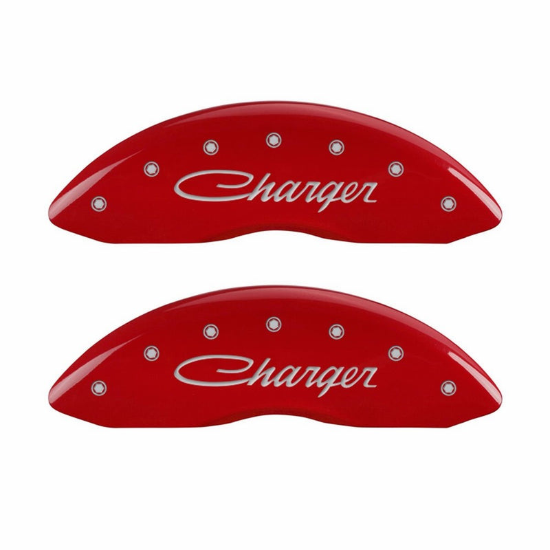 MGP Caliper Covers 12001SCHSRD Caliper Cover with Red Powder Coat Finish, (Set of 4)