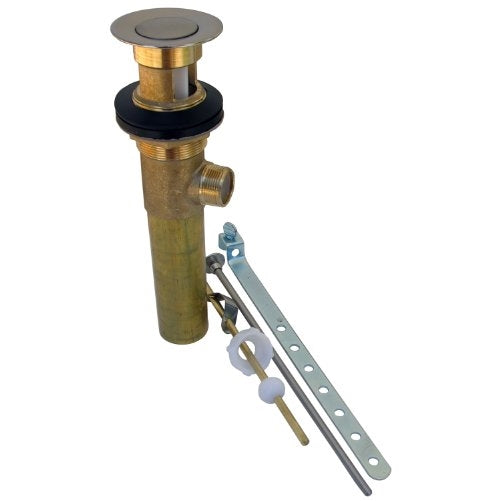 LASCO 03-4627 Brass Lavatory Pop Up Drain Assembly with 1 1/4-Inch Tailpiece, Satin Nickel Finish