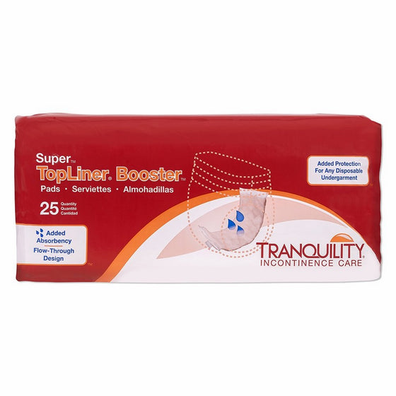 Tranquility TopLiner Disposable Booster Pads - Super (15" x 4.25") - 25 ct