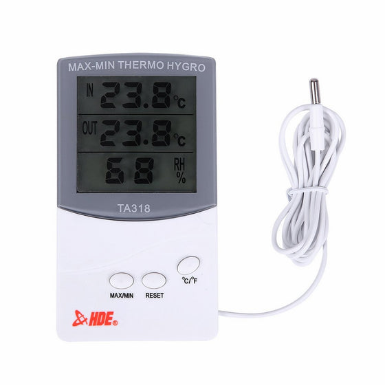 Indoor Outdoor Thermometer with Humidity Sensor Digital Temperature Hygrometer with LCD Display
