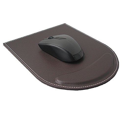 KINGFOM Leather Mouse Pad Mice Pad Mat with Wrist Comfort Rest Computer Desk Accessories(Brown)