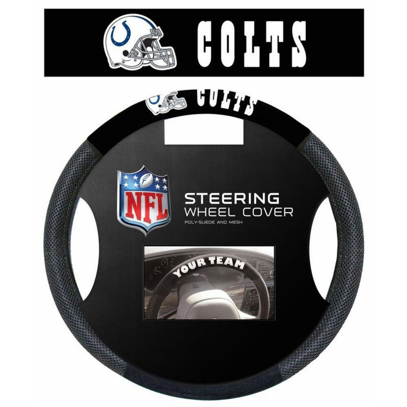 NFL Indianapolis Colts Poly-Suede Steering Wheel Cover Auto Accessories 15 x 15in