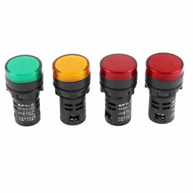 Uxcell 4Pcs 12V 20MA Energy Saving LED Indicator Light Lamp Green Yellow Red
