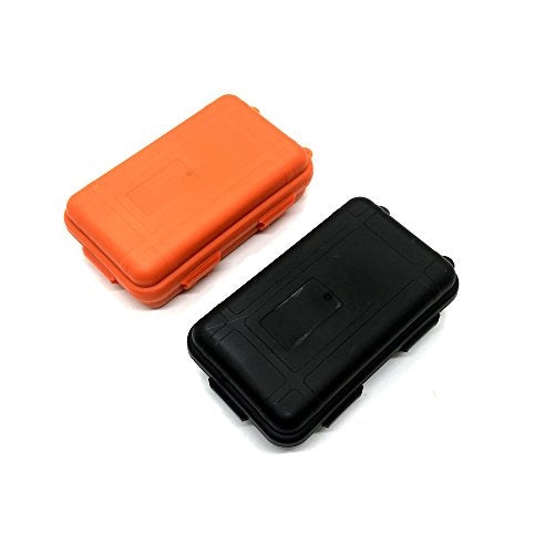 HUELE 2PCS Outdoor Plastic Waterproof Shockproof Box Airtight Survival Case Container Storage Carry Box Small 5.31'' x 3.15 '' x 1.53 ''