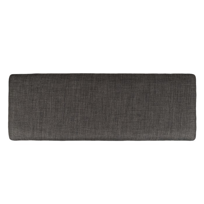Counter Height Bench with Cushioned Seat and Tapered Legs, Gray