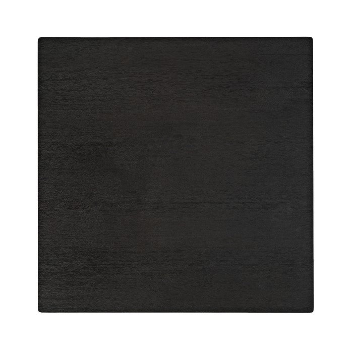 Wooden End Table with Single Drawer and Metal Accented Pull, Dark Gray