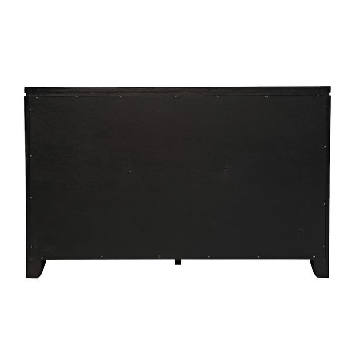 Wooden Server with 2 Sliding Door and 3 Drawers, Dark Gray