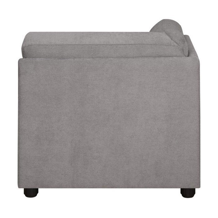 Fabric Upholstered Sectional Corner with Tufted Details, Gray