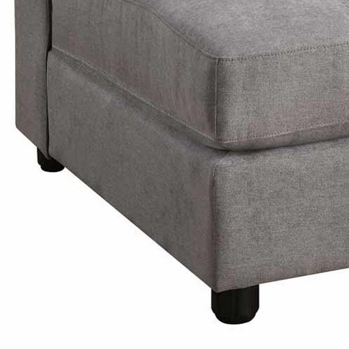 Fabric Upholstered Armless Chair with Tufted Details, Gray