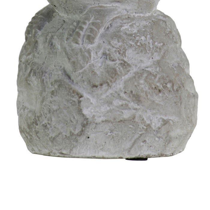Cement Figurine of Pigeon Facing Downwards and Sitting on Rock Base, Gray