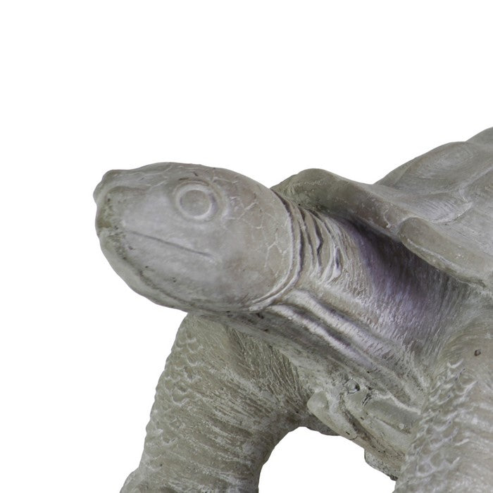Cement Figurine of Turtle Facing Sideways with Concrete Finish, Gray