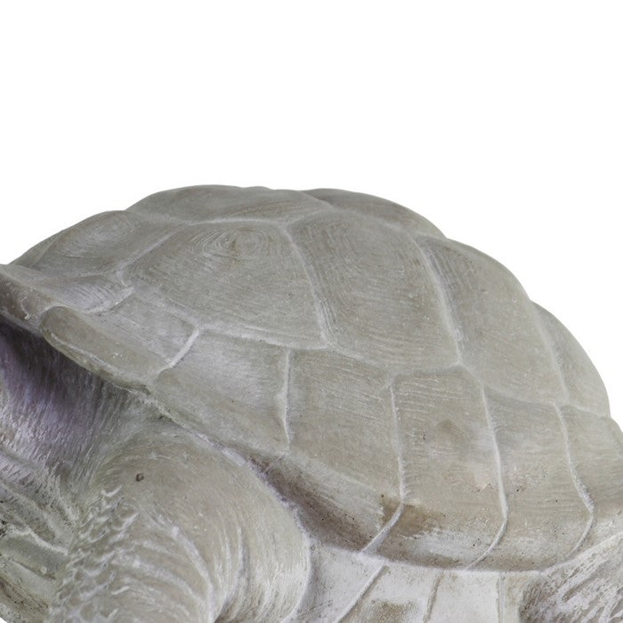 Cement Figurine of Turtle Facing Sideways with Concrete Finish, Gray