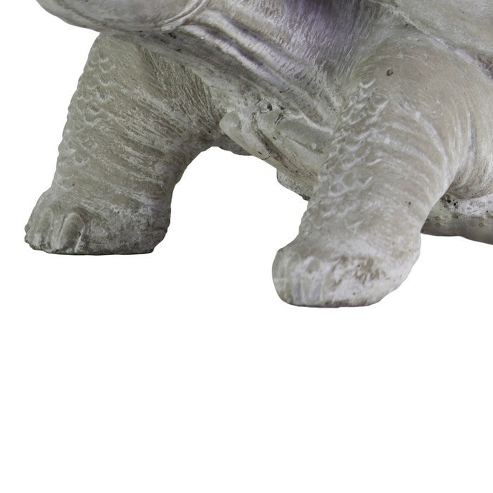 Cement Figurine of Turtle Facing Sideways with Concrete Finish, Gray