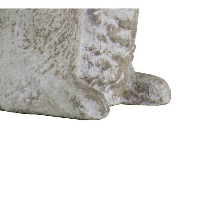 Cement Figurine of Squirrel Sitting Sideways and Holding a Nut, Gray