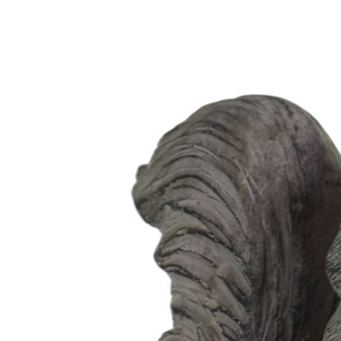 Cement Figurine of Squirrel Sitting Sideways with Hands Unoccupied, Gray