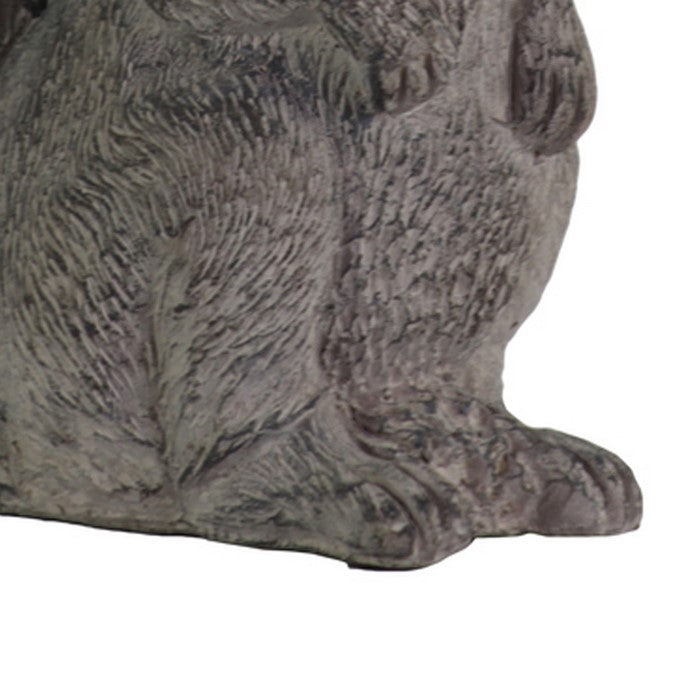 Cement Figurine of Squirrel Sitting Sideways with Hands Unoccupied, Gray