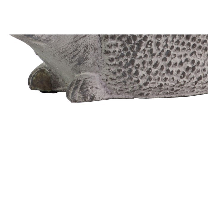 Cement Figurine of Hedgehog Sitting and Looking Straight, Gray