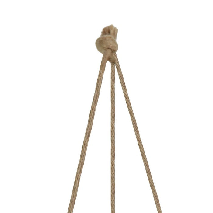 Cement Hexagonal Pots with Rope Attachments, Short, Set of Two, Gray