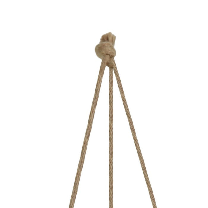 Cement Hexagonal Pots with Rope Attachments, Tall, Set of Two, Gray