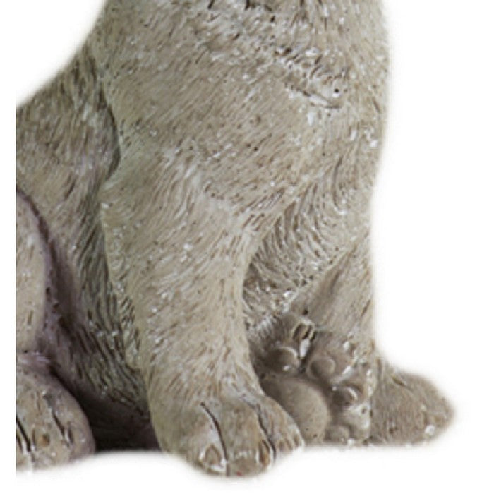 Cement Figurine of Labrador Puppy Sticking The Tongue Out, Gray
