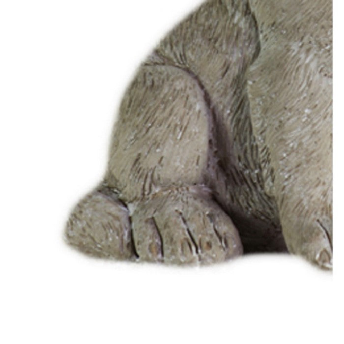 Cement Figurine of Labrador Puppy Sticking The Tongue Out, Gray