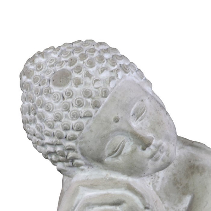 Cement Figurine of The Buddha with Resting Hands on Knee, Gray