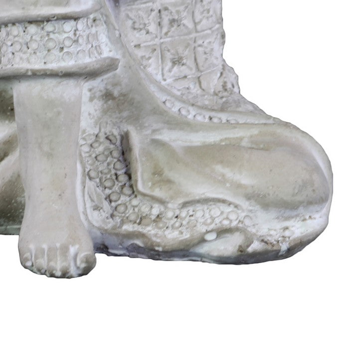 Cement Figurine of The Buddha with Resting Hands on Knee, Gray