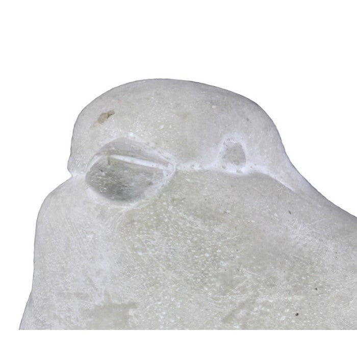Cement Figurine of Dove Facing Sideways and Sitting Still, Gray