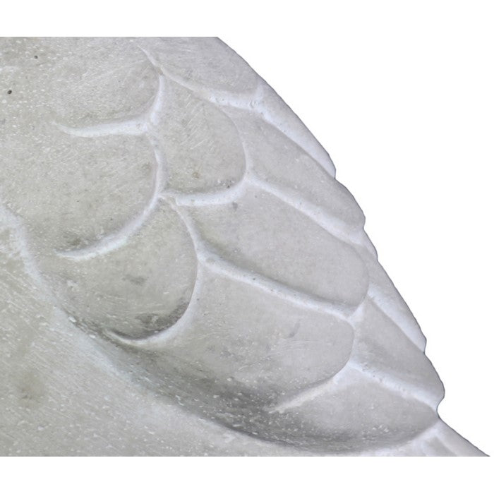 Cement Figurine of Dove Facing Sideways and Sitting Still, Gray