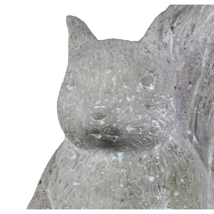 Cement Figurine of Squirrel Sitting Straight with Hands Unoccupied, Gray