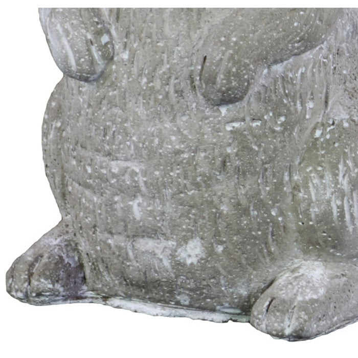 Cement Figurine of Squirrel Sitting Straight with Hands Unoccupied, Gray