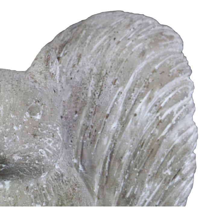 Cement Figurine of Squirrel Sitting Straight with Hands Unoccupied, Gray
