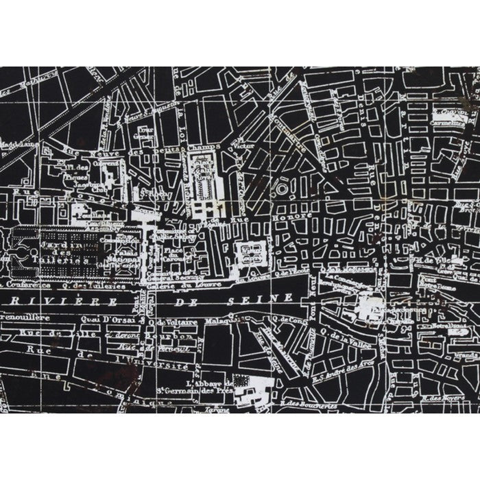 Wooden Giclee Printed Revolutionary Paris Frame with Distressed Look, Black