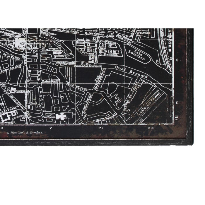 Wooden Giclee Printed Revolutionary Paris Frame with Distressed Look, Black