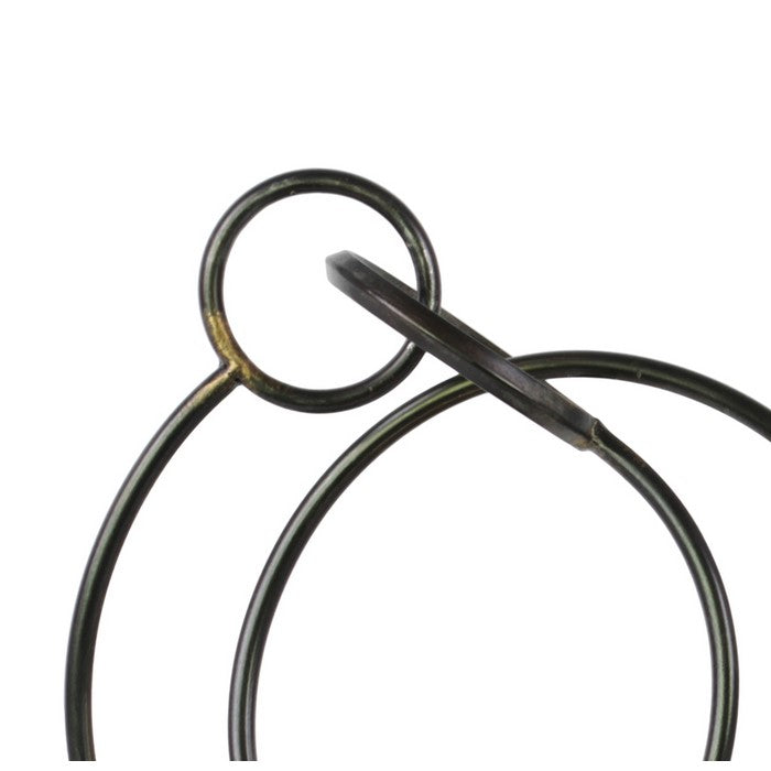 Metal Abstract Sculpture with Rectangular Base, Set of Two, Gray