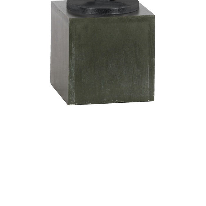 Metal Interloping Rings Sculpture with Square Base, Black and Brown