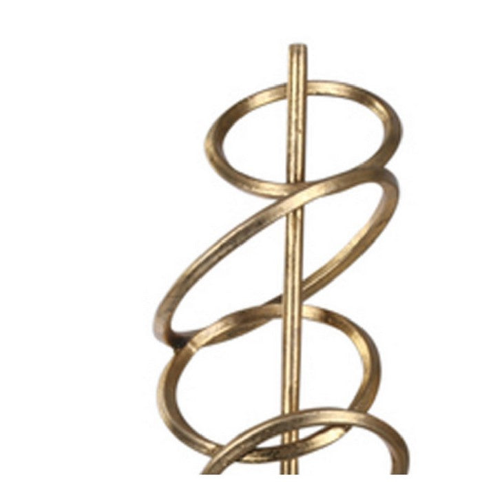 Metal Decor with Interwined Design, Set of Two, Gold and Brown