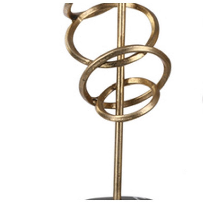 Metal Decor with Interwined Design, Set of Two, Gold and Brown