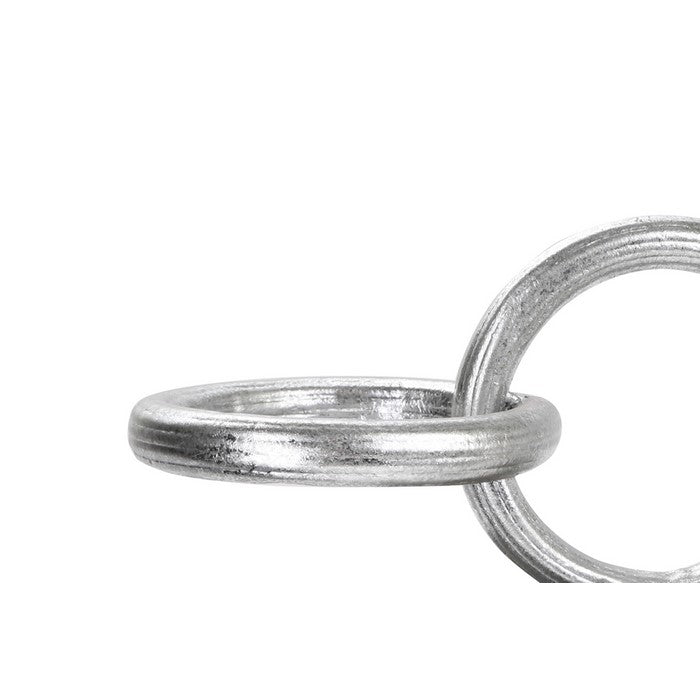 Metal Ring Chain with Horizontal Interlocking on Base, Gray and Silver