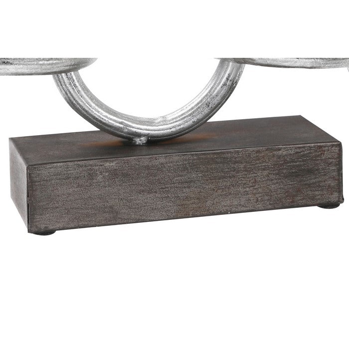 Metal Ring Chain with Horizontal Interlocking on Base, Gray and Silver
