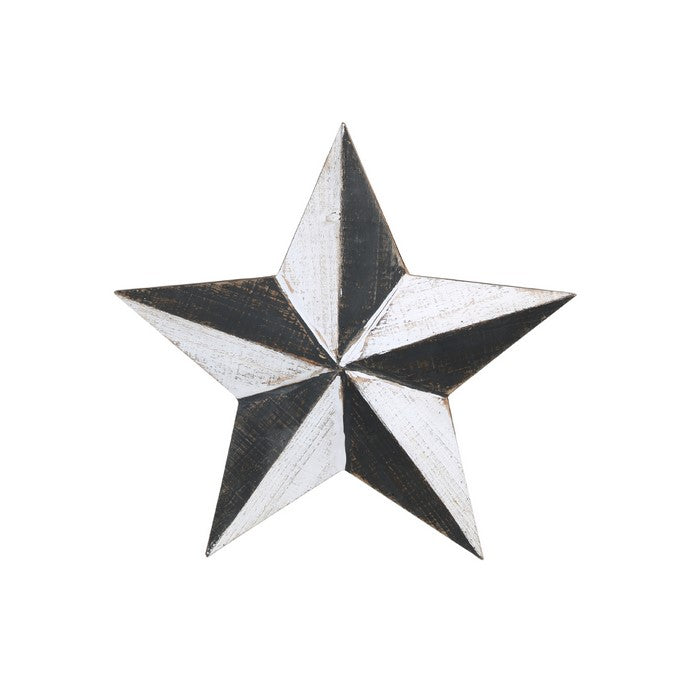 Metal 3D Star Wall Decor with Back Hanger, Set of Three , Gray
